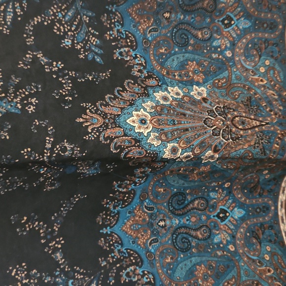 Briggs New York Black and Teal And Brown Paisely Patterned Pencil Skirt - Picture 2 of 7